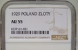 Polska 1 Złoty 1929 NGC AU 55