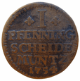 Niemcy 1 Pfenning 1754 IBH Braunschweig - Wolfenbüttel