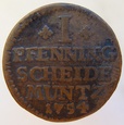 Niemcy 1 Pfenning 1754 IBH Braunschweig - Wolfenbüttel