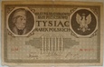 Polska 1000 Marek 1919 seria M