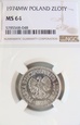 Polska / PRL 1 Złoty 1974 - NGC - MS64