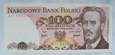 Polska 100 Złotych 1976 seria AH - UNC