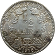 Niemcy 1/2  Marki 1918 E