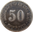 Niemcy 50 Pfennig 1875 F