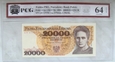 Polska  20 000 Złotych 1989 seria AM PCG 64 EPQ (g-7d)