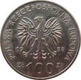 Polska / PRL  100 Złotych 1988 Jadwiga - niedobity znak projektanta