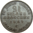 Niemcy 2 1/2 Silbergroschen 1869 C Prusy