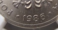 Polska / PRL  20 Złotych 1986 - szeroka data z daszkiem - NGC AU58