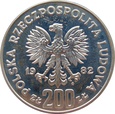 Polska / PRL - 200 Złotych  MŚ Hiszpania 1982 próba