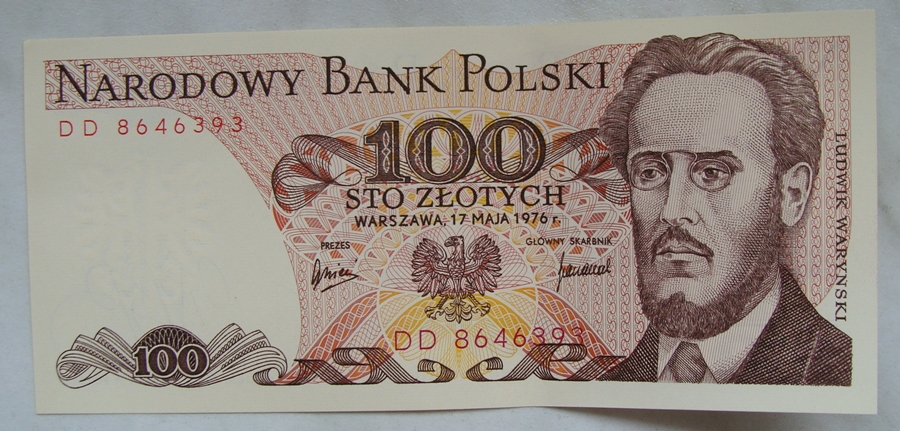 Polska 100 Złotych 1976 seria DD
