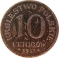 Królestwo Polskie 10 Fenigów 1917