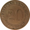 Niemcy 20 Pfennig 1887 A