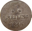 Niemcy 1 Dreiling 1846 Hamburg