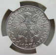 Polska / PRL - 5 Złotych 1974 Rybak na trawce NGC - MS65