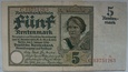 Niemcy 5 Rentenmark 1926 seria C