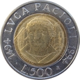 Włochy 500 Lirów 1994 Luca Pacioli