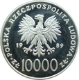 Polska 10 000 zł 1989 Jan Paweł II - kratka