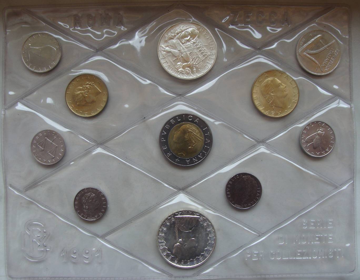 Włochy - set monet 1991 (11) - 2 srebrne