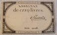 Francja - Asygnata na 5 Livres 