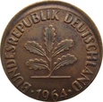 Niemcy 2 Pfennig 1964 G  - klasyczny destrukt