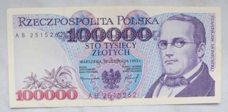 Polska 100 000 Złotych 1993 seria AB
