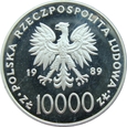 Polska 10 000 zł 1989 Jan Paweł II - gruby krzyż