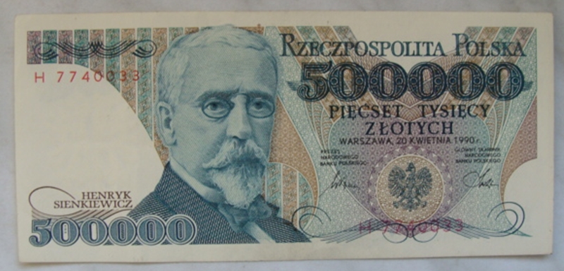 Polska 500 000 Złotych 1990 seria H