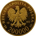 Polska 200 000 złotych 1990 r. 10 lat Solidarności