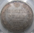 Rosja rubel 1854 r. HI, Mikołaj I, PCGS MS62