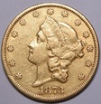 USA 20 $ 1873 r. Philadelphia - rzadszy rok