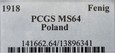 KRÓLESTWO POLSKIE 1 fenig 1918 PCGS MS64