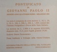 1992  Watykan Set Jan Paweł II 10-1000 Lirów