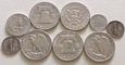 USA 1935-1964 Half Dollar , One Dime, 25 C Zestaw Srebrnych Monet