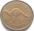 AUSTRALIA 1 Pens One Penny 1938 KRÓL JERZY VI