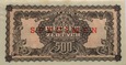 500 zł 1944 ser BH Nadruk SPECIMEN - 25 lat NBP