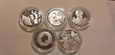 Niemcy 2003  komplet Monet 5 x 10 € Lustrzanki 5 x 18 Gr srebro 925