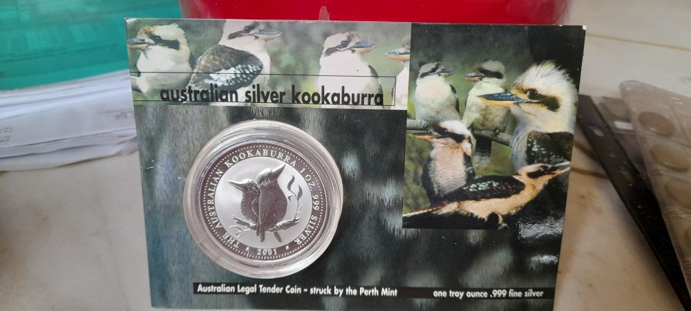 AUSTRALIA  2001  Kookaburra mennicza 1 Uncja srebro 999