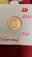 RPA  2016 Krügerrand 1/10 uncji  zloto  3,39 gram zloto 917