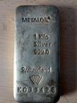 sztabka srebra 1000 g kilogram kg METALOR Szwajcaria #G