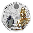 WIELKA BRYTANIA 2023 R2-D2 i C-3PO50 pence + holder