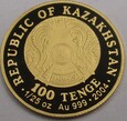 Kazachstan 2004 Starożytny Turkestan 100 tenge 1,24g moneta złota
