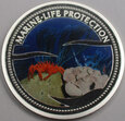 PALAU 2003 Krab Marine Life Protection Ag 5 dolarów UNC