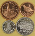 GIBRALTAR 2003 zestaw 4 monet 1 2 5 10 pensów UNC