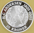 Dania 2006 10 koron 1oz Andersen Królowa Śniegu uncja srebra box