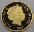WYSPY COOKA 2008 Ina i rekin 10 dolarów 1g moneta złota UNC
