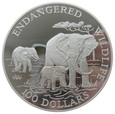 COOK Islands 1991 Słonie $100 5 x uncja srebra 