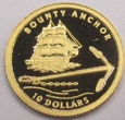 PITCAIRN 2007 Bounty Anchor 10 dolarów 1,24g moneta złota UNC