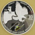 KIRGISTAN 2009 Berkut złoty orzeł 10 som  AG box CoA