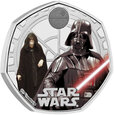 WIELKA BRYTANIA 2023 Darth Vader Emperor Palpatine 50 pence + holder