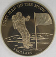 LIBERIA 2000 First man on the moon 5 dollars UNC